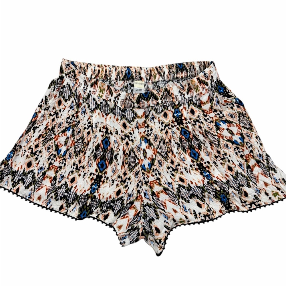 l*space High-Waist Printed Lounge Shorts in White, Black, Blue, Brown Large